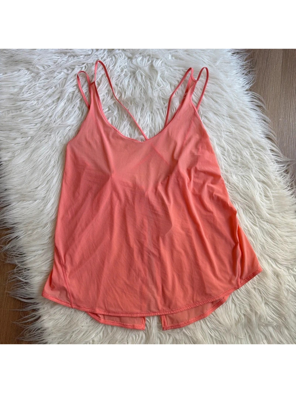 Lululemon Orange tank top with adjustable straps size 10